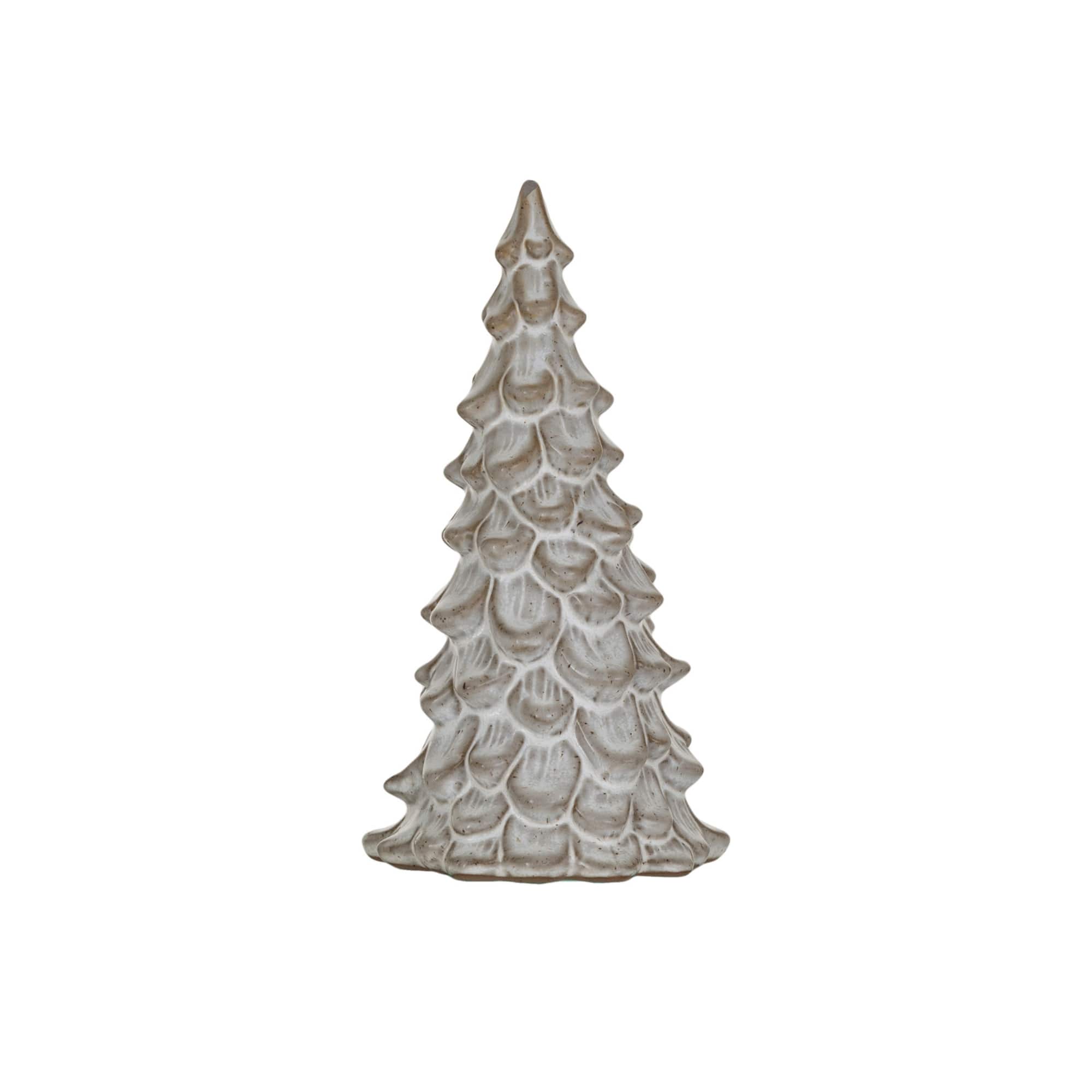 Hello Honey® 7.5" Cream Compact Stoneware Tree with Reactive Glaze